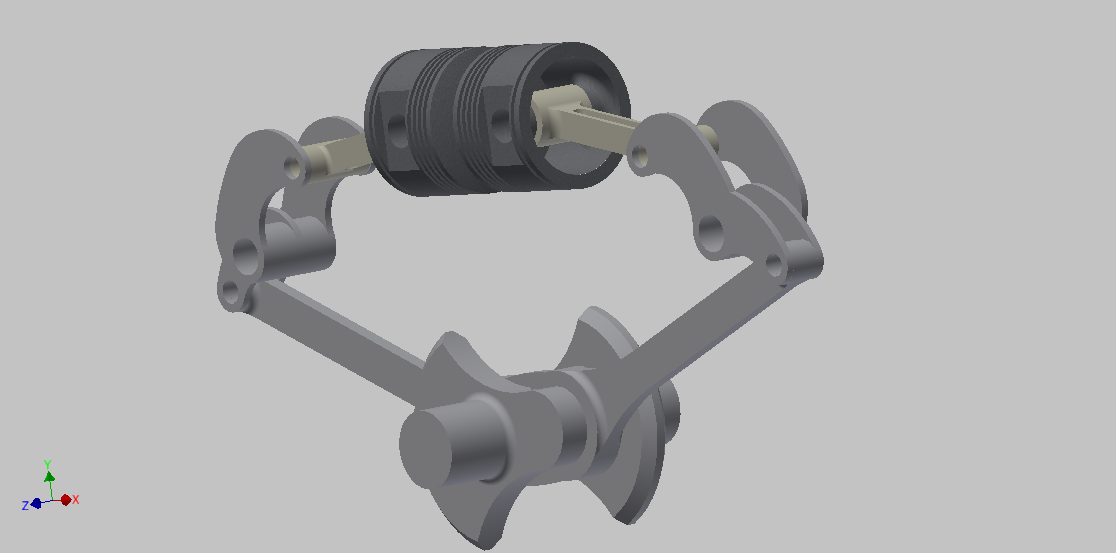 单曲柄相对活塞发动机